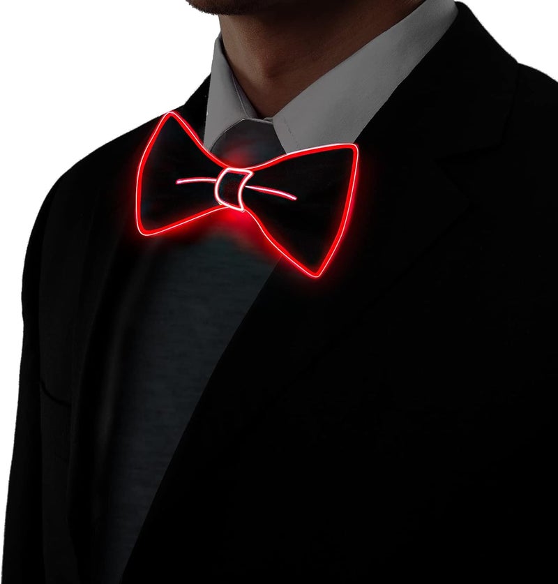 Ainiv Light Up Neckties Bowties Suspenders LED Party Supplies Glow in the Dark Adjustable for Women and Men Parties - Image 3